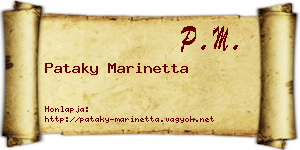 Pataky Marinetta névjegykártya